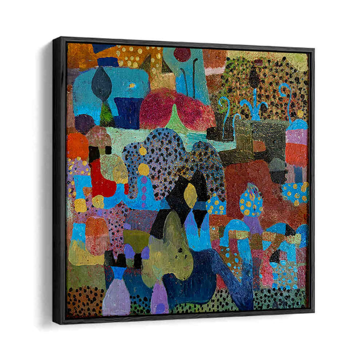 THE VILLAGE , ABSTRACT PAINTINGS by Black Floater — warm earth tones, layered textures and fluid brushstrokes