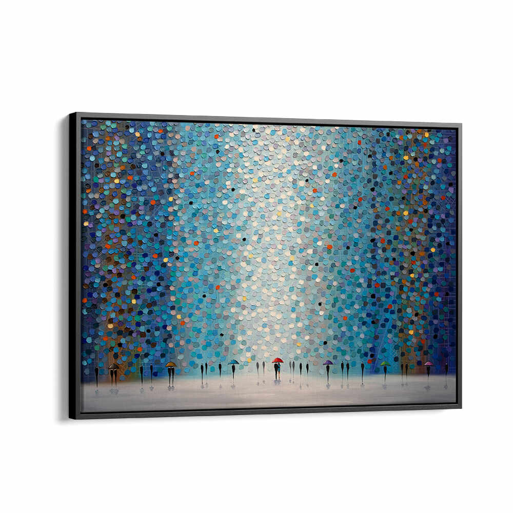 UMBRELLAS AT NIGHT , MODERN IMPRESSIONISM PAINTINGS