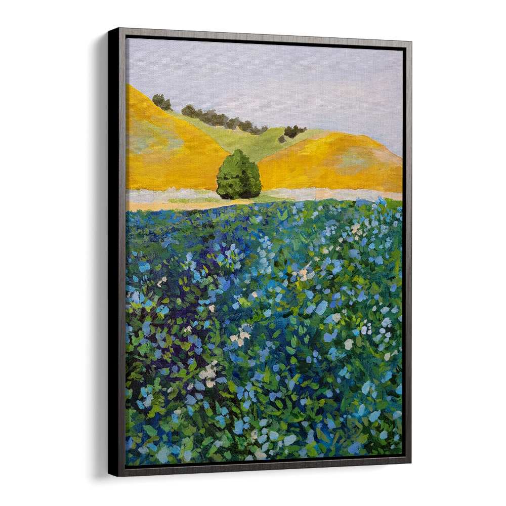 VIBRANT BLUE FLOWER FIELD