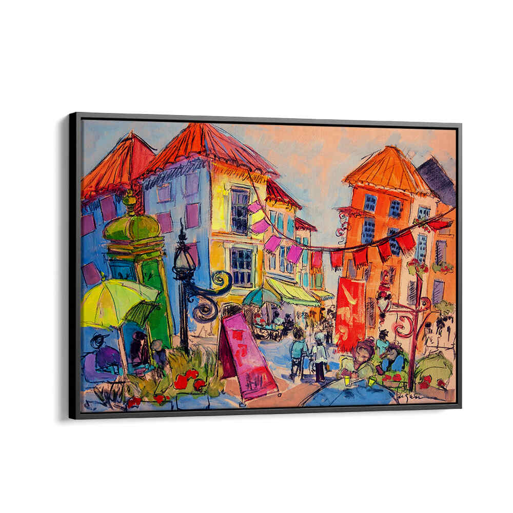 VIBRANT STREET SCENE , LANDSCAPE PAINTINGS