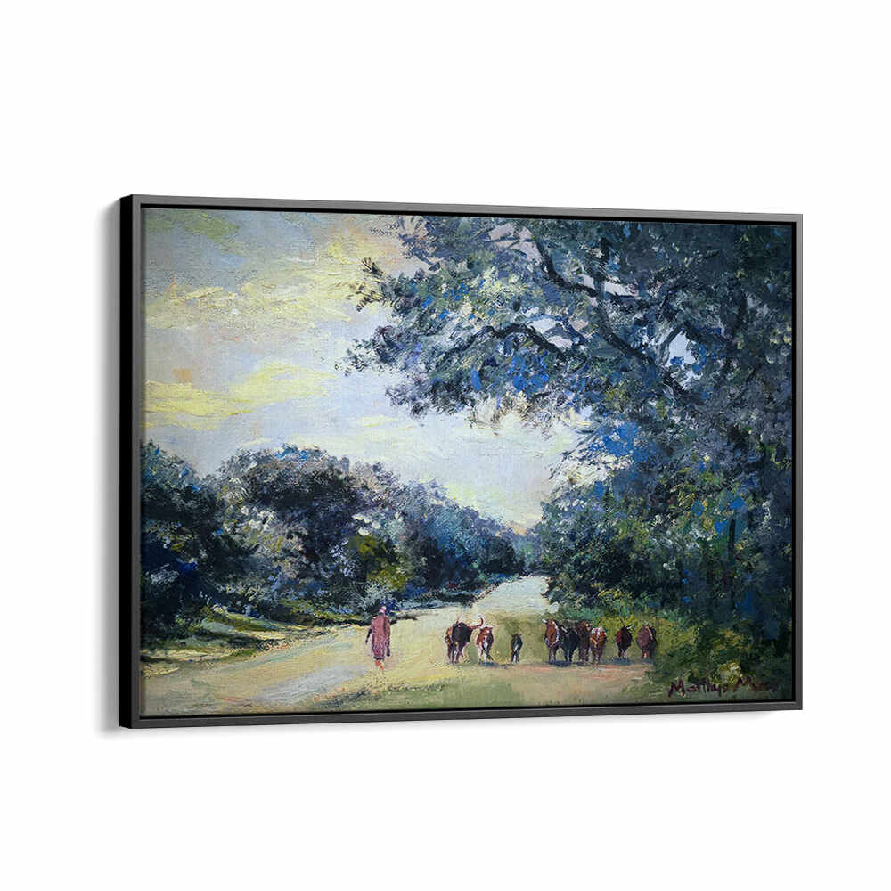 WALKING CATTLE TSUMEB , LANDSCAPE PAINTINGS