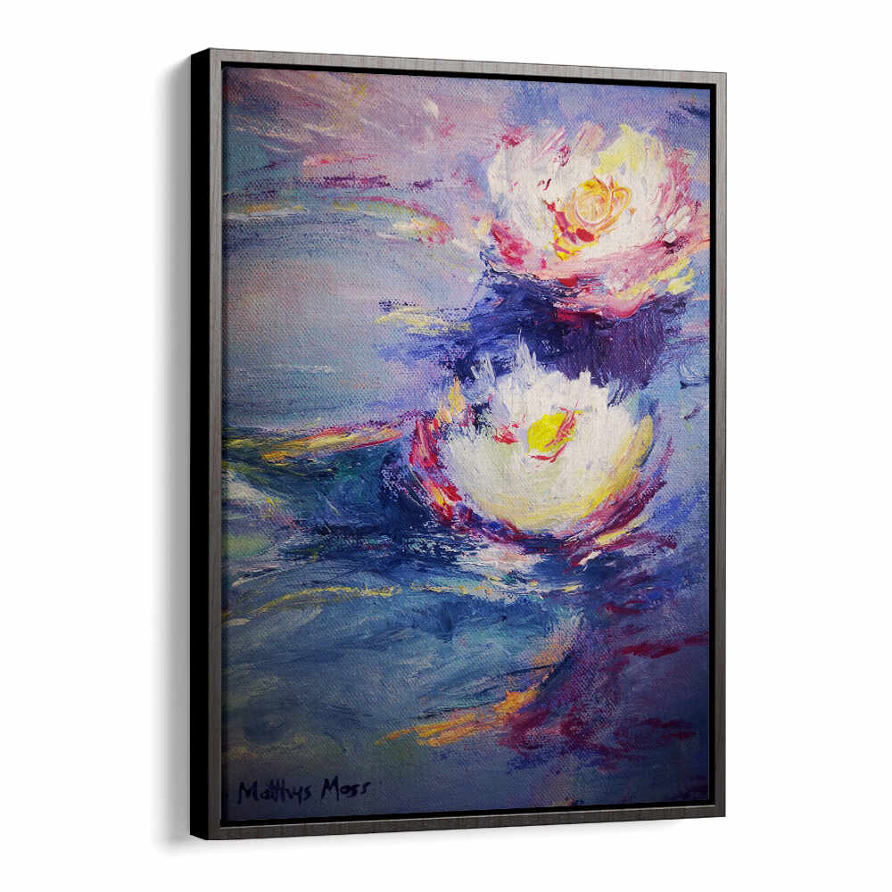 WATER LILIES , FLORAL FLOWER PAINTINGS