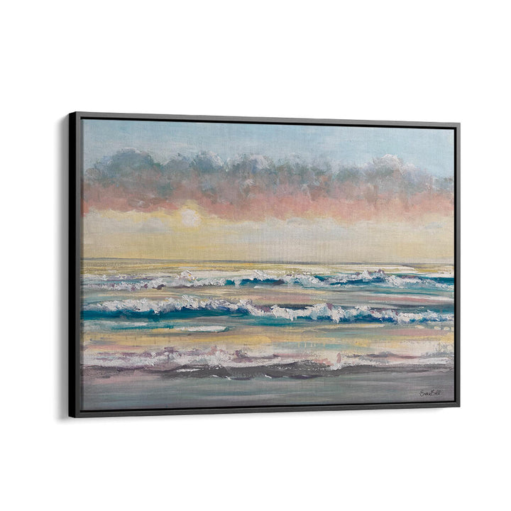 Serene WAVES AT DAWN, BEACH PAINTINGS capturing coastal beauty, perfect for enhancing your living space decor.