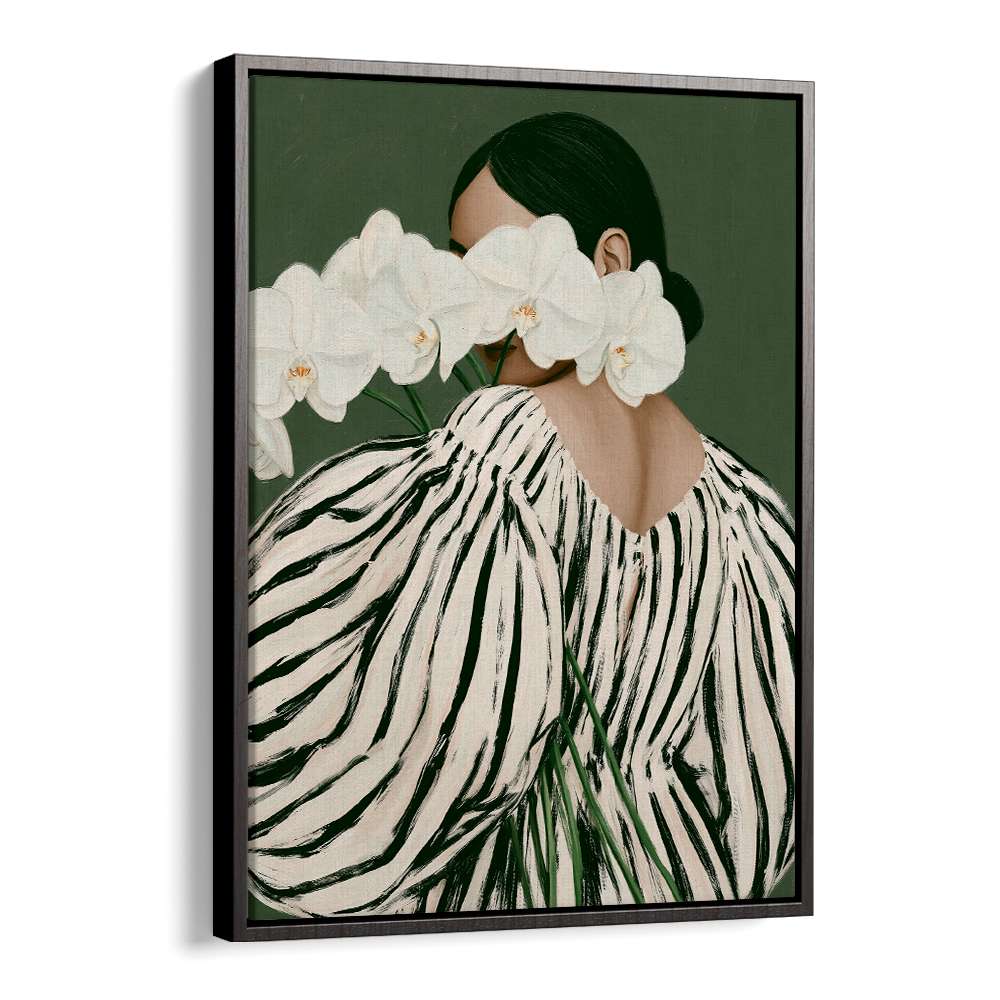 WOMAN WITH WHITE ORCHIDS