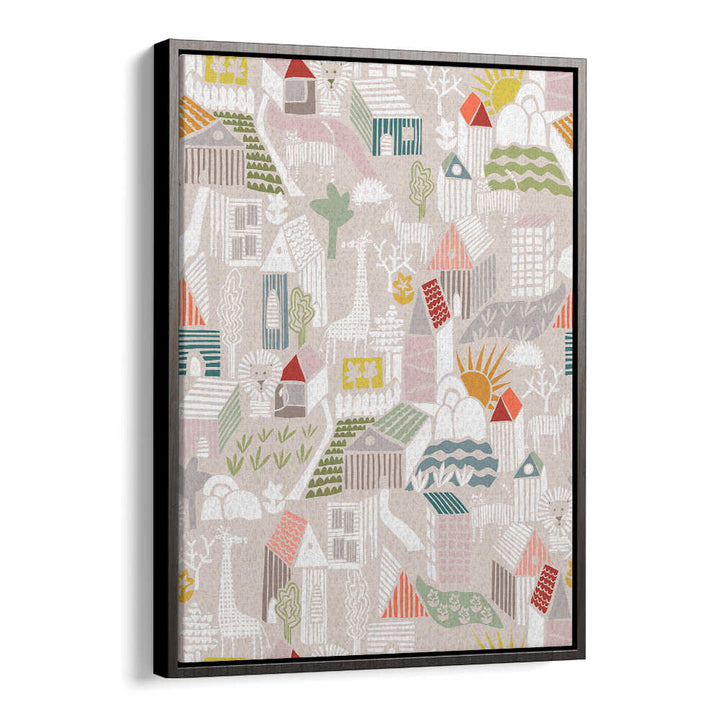 Colorful wall art featuring whimsical animals, perfect for transforming kids' rooms with ANIMALS HIDING, KIDS ROOM PAINTINGS.