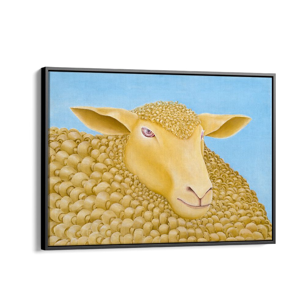 Woolly Mundane animal painting featuring a charming sheep, perfect for art lovers seeking nature-inspired decor.