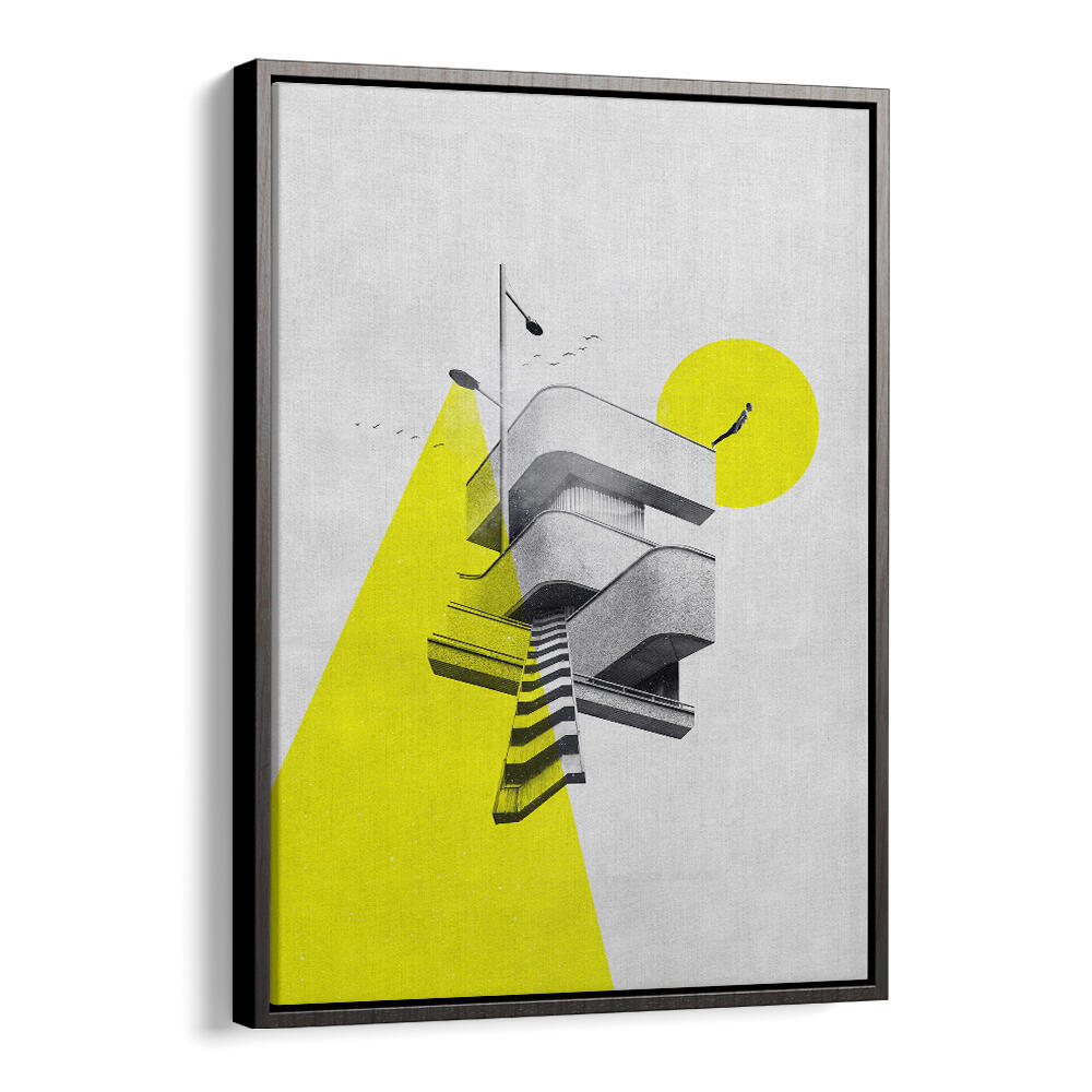 Stylish FIRST STEP, SURREAL ART PRINTS featuring a modern design with bold colors and geometric shapes. Perfect for decor.