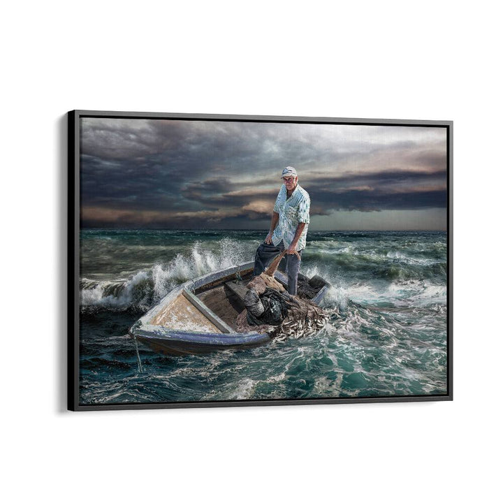 ABSTRACT painting - OLD FISHERMAN by Asianmonk