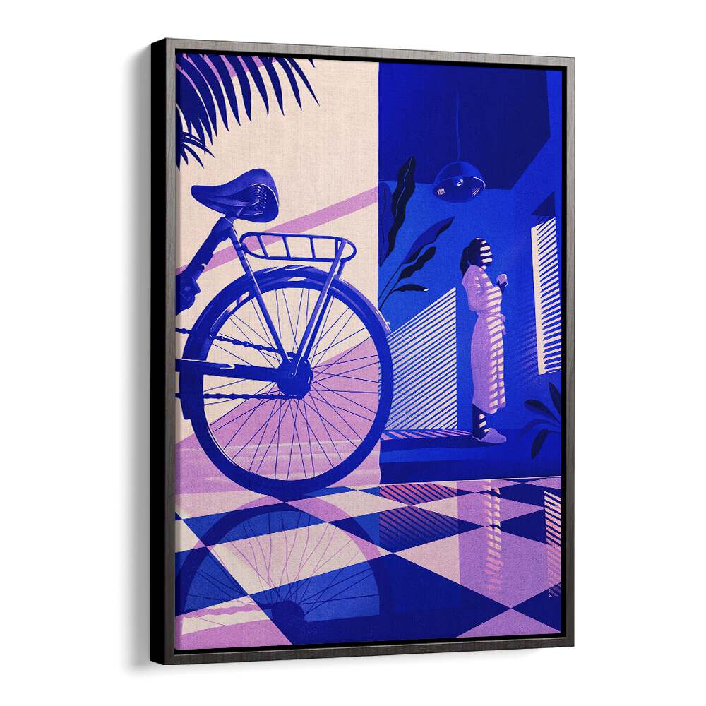 Stunning REFLECTION, SURREAL ART PRINTS featuring a bicycle in a vibrant, modern setting, perfect for stylish decor.