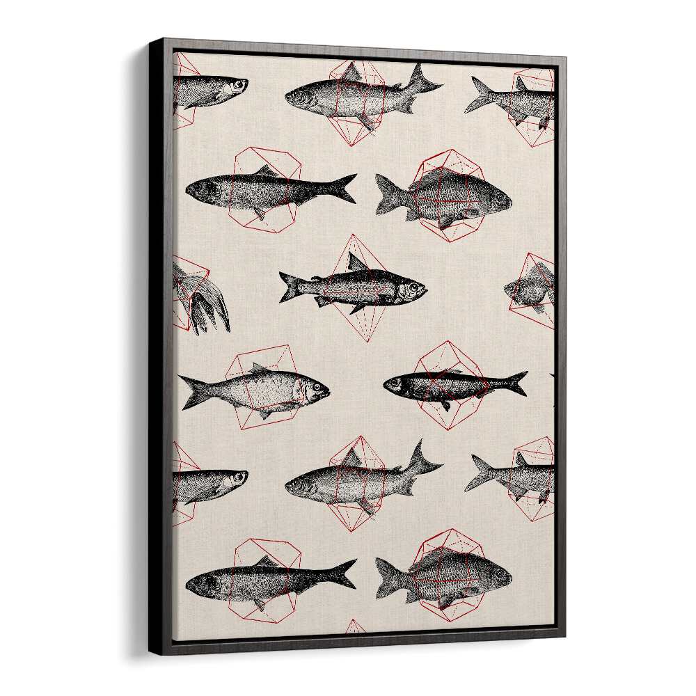 FISHES IN GEOMETRICS BY FLORENT BODART, WILDLIFE ART PRINTS