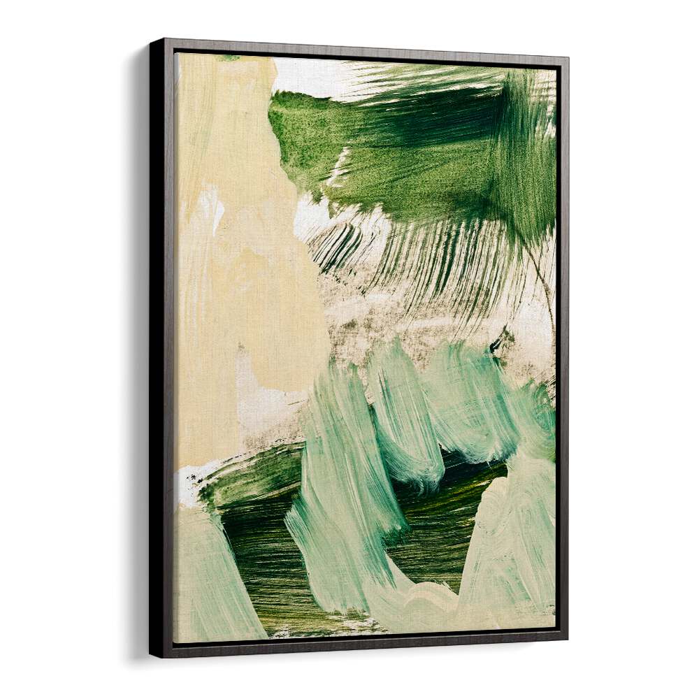 Elegant Minimalist Painting showcasing abstract strokes in green and beige, perfect for modern decor. Ideal abstract paintings.