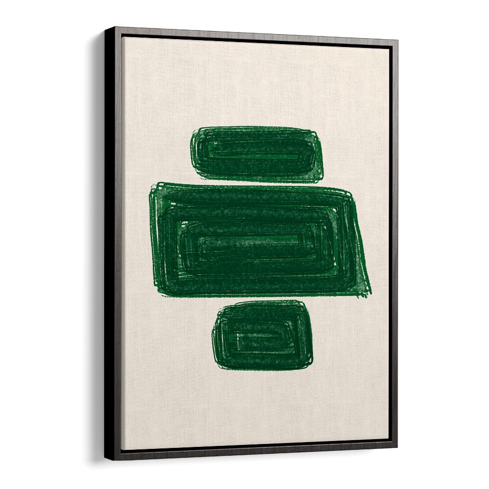 Elevate your decor with SIMPLEX I, GEOMETRIC ART PRINTS featuring bold green shapes on a stylish background.
