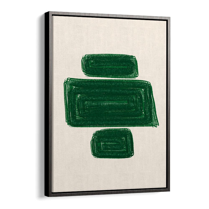 Elevate your decor with SIMPLEX I, GEOMETRIC ART PRINTS featuring bold green shapes on a stylish background.