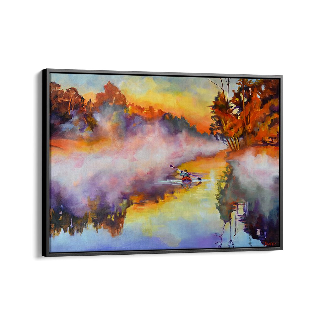 KAYAK IN THE MIST , LANDSCAPE PAINTINGS