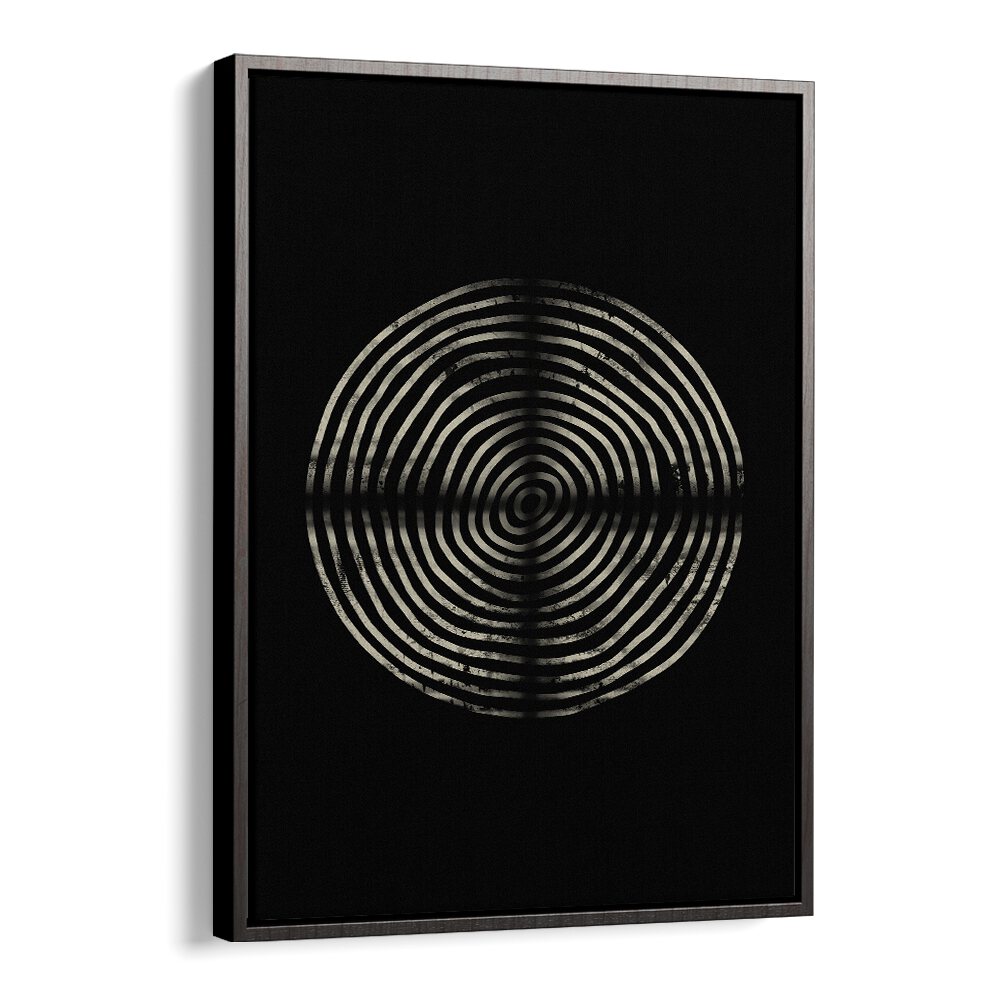 Bold black and white circular design from the NIGHTSHIFT ABSTRACTION, GEOMETRIC ART PRINTS collection. Perfect for modern decor.