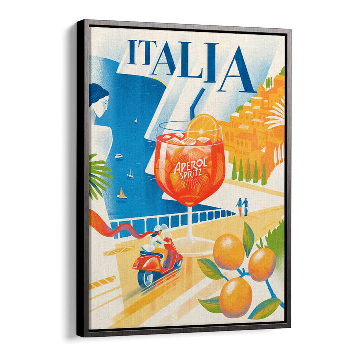 Vibrant ITALIA, BAR art featuring an Aperol Spritz, perfect for modern cafes and stylish decor.