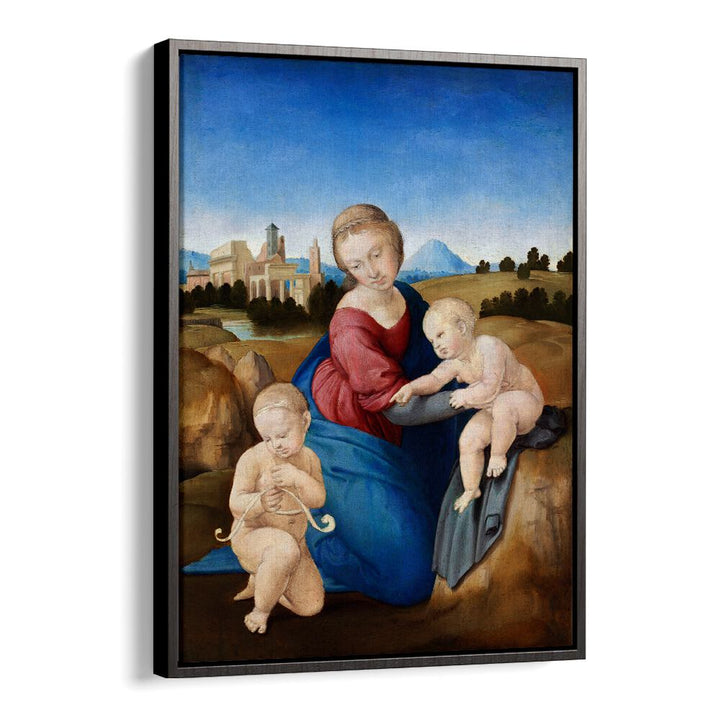 MADONNA AND CHILD WITH THE INFANT SAINT JOHN (1508) BY RAPHAEL RAFFAELLO , VINTAGE PAINTINGS