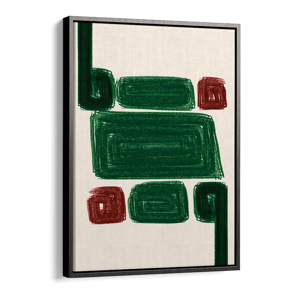 SIMPLEX III, ABSTRACT PAINTINGS showcase vibrant greens and reds, perfect for enhancing modern decor.