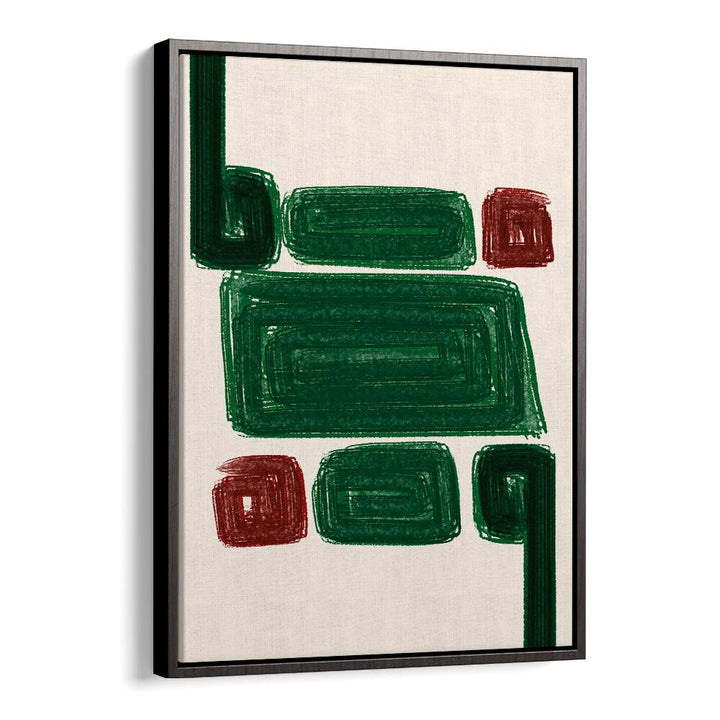 SIMPLEX III, ABSTRACT PAINTINGS showcase vibrant greens and reds, perfect for enhancing modern decor.