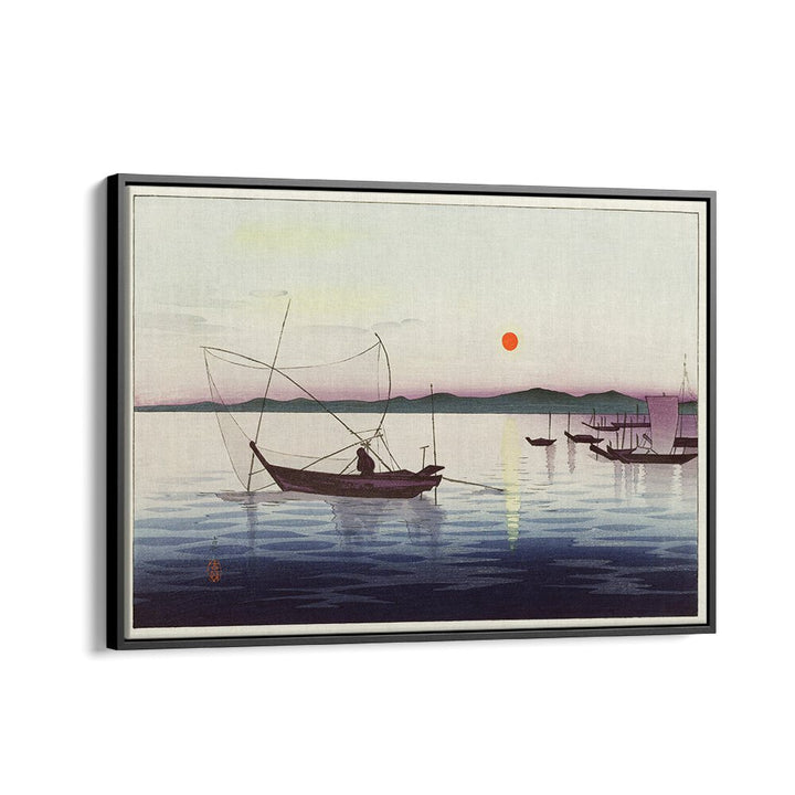 BOATS AND SETTING SUN (1900 - 1936) , JAPANESE PAINTINGS , JAPANESE ART PRINTS