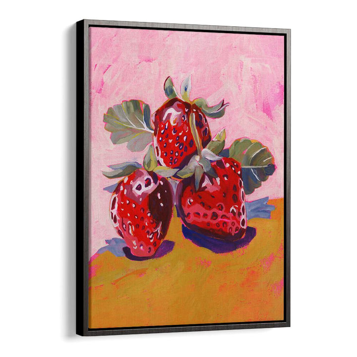 Brightly colored artwork featuring FRESH PAINTAINLY STRAWBERRIES, capturing their luscious sweetness and vibrant appeal.