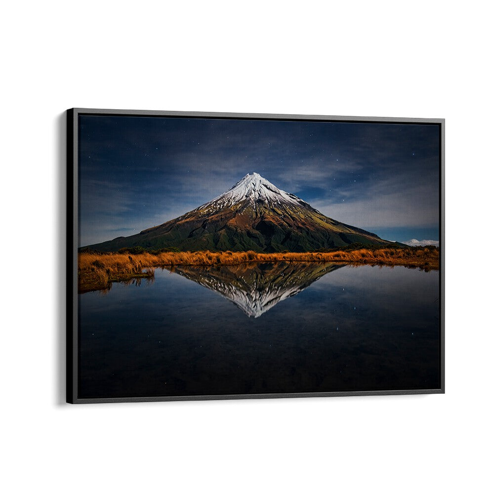 Breathtaking MOUNT TARANAKI - A STARRY NIGHT, PHOTOGRAPHY PRINTS showcasing stunning mountain reflections under stars.