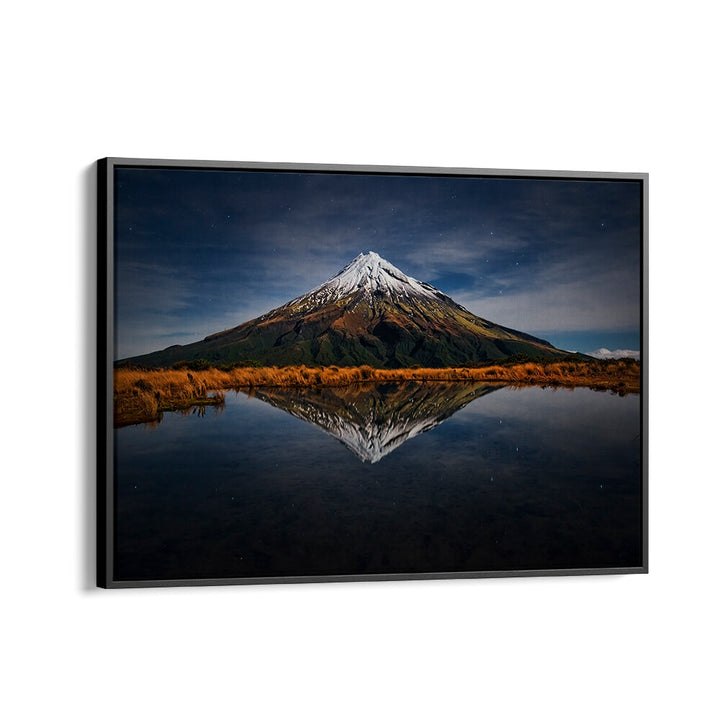 Breathtaking MOUNT TARANAKI - A STARRY NIGHT, PHOTOGRAPHY PRINTS showcasing stunning mountain reflections under stars.