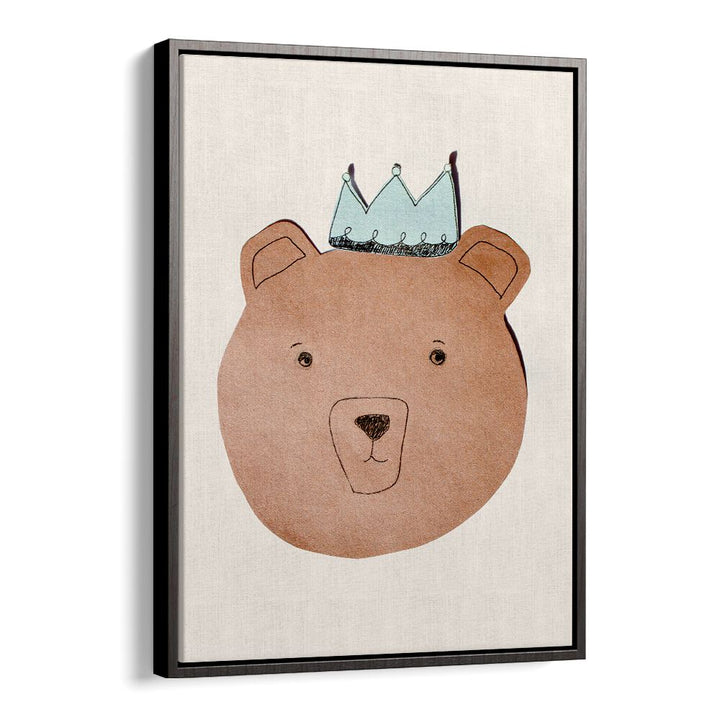 Charming LITTLE BEAR, KIDS ROOM PAINTINGS featuring a cute bear with a crown, perfect for children's decor.