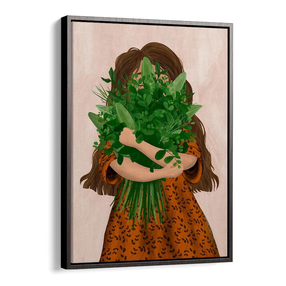 Charming GIRL WITH POSY, KIDS ROOM PAINTINGS, showcasing a girl with a lush bouquet, perfect for children's decor.