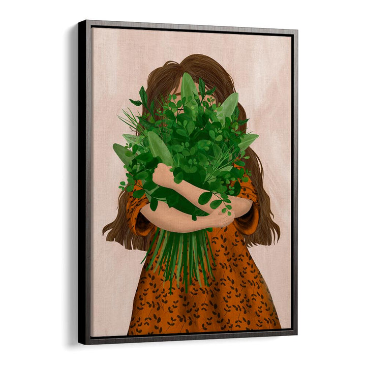 Charming GIRL WITH POSY, KIDS ROOM PAINTINGS, showcasing a girl with a lush bouquet, perfect for children's decor.