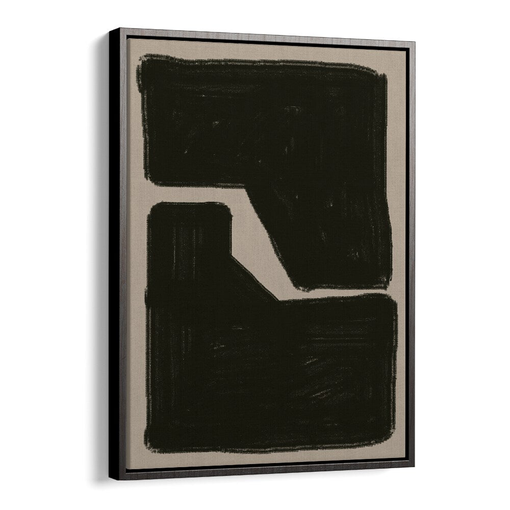 BLACK AND BEIGE COMPOSITION GEOMETRIC BY THE MIUUS STUDIO , ABSTRACT PAINTINGS, ABSTRACT ART PRINTS