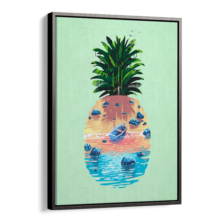 Vibrant PINEAPPLE ISLAND, BEACH PAINTINGS capturing tropical vibes and adventure for your space. Perfect for beach lovers!
