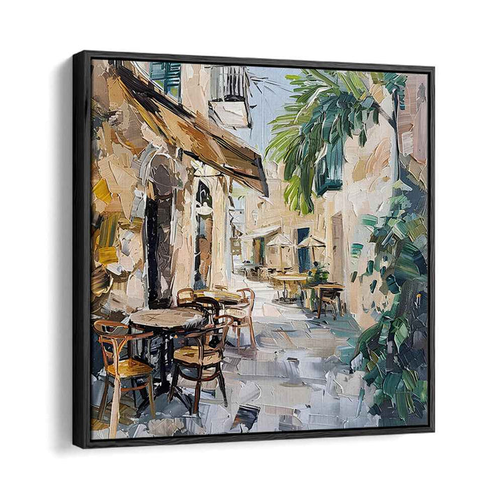 Charming outdoor cafe scene reflecting the essence of CAFE STREET MALLORCA SPAIN, inviting relaxation and enjoyment.