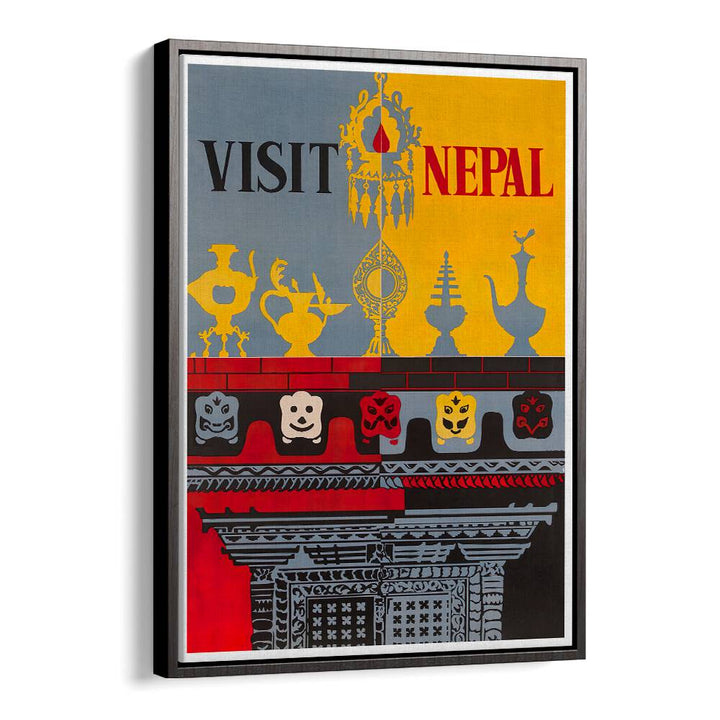 Colorful NEPAL Vintage Travel Posters showcasing cultural motifs, perfect for enhancing your home decor with wanderlust.