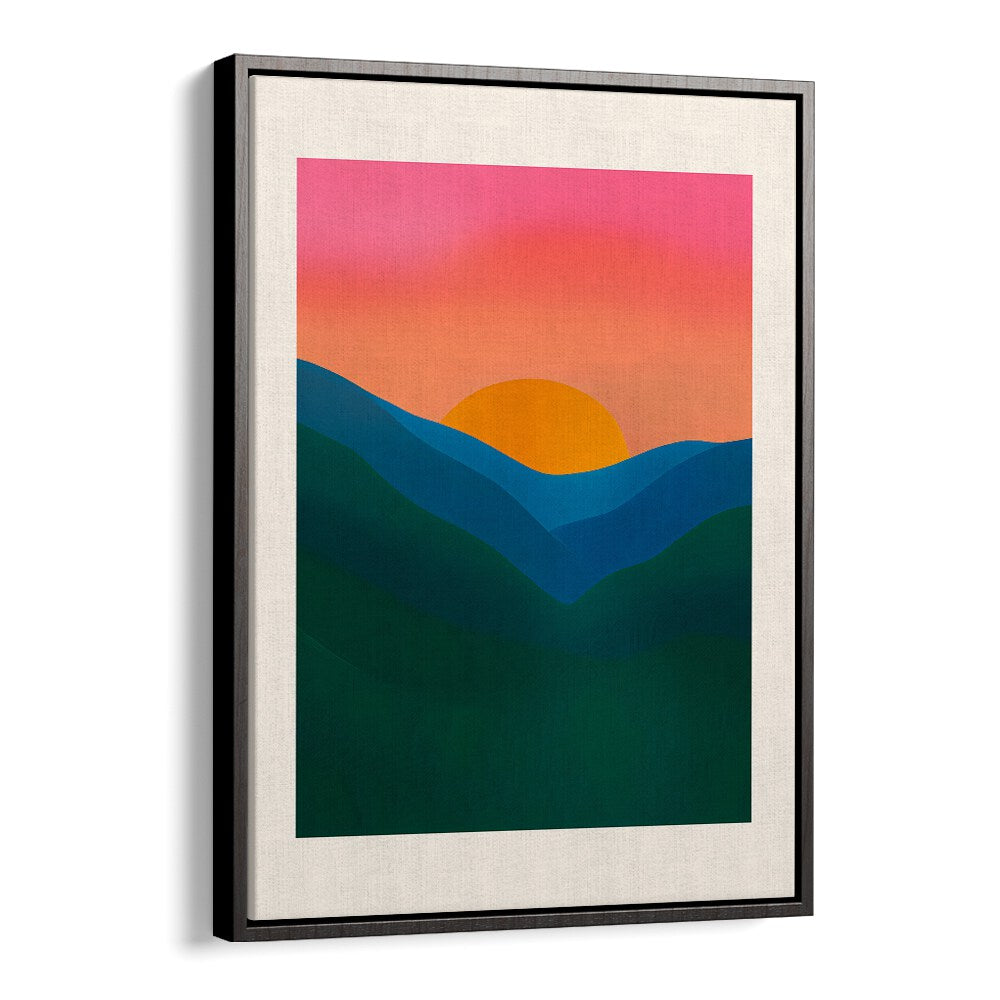 ECHO , LANDSCAPE PAINTINGS with vibrant sunset and layered hills, adding serene nature beauty to your living space.