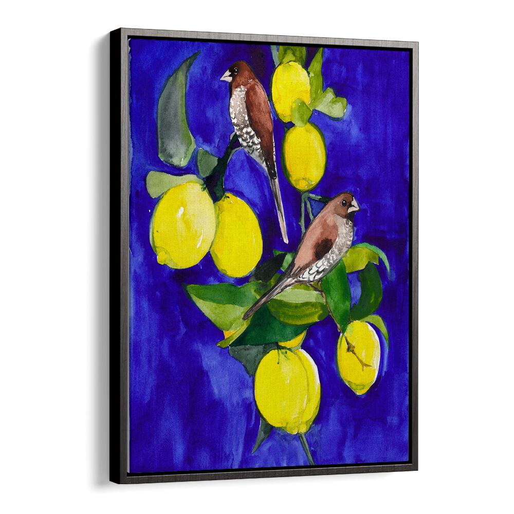 LEMON TREE WITH FINCHES , ANIMAL PAINTINGS