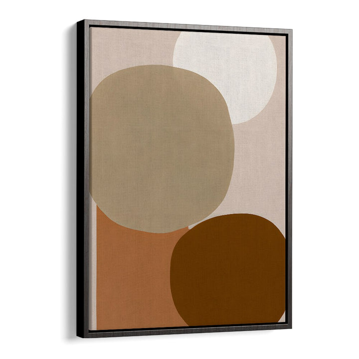 EARTHY MINIMALIST , GEOMETRIC ART PRINTS featuring abstract earthy tones and shapes in a modern black frame design