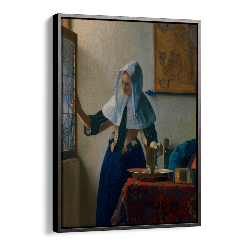 YOUNG WOMAN WITH A WATER PITCHER (CA.1662–1665) BY JOHANNES VERMEER, VINTAGE PAINTINGS