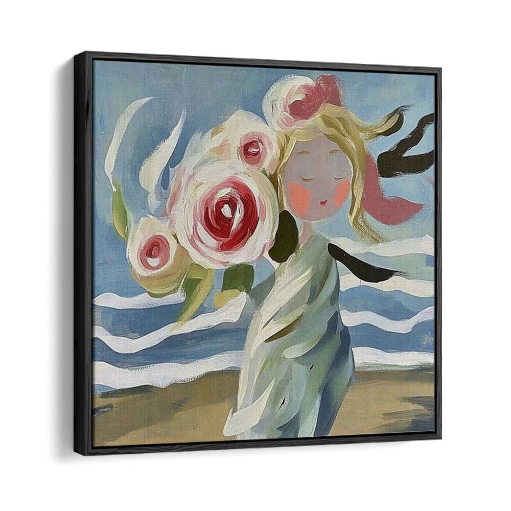 Charming GIRL WITH ROSES artwork, showcasing beauty and elegance, perfect for enhancing any home decor.
