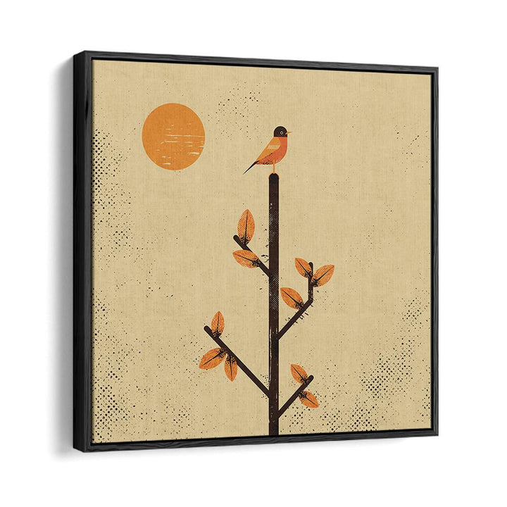 Colorful artwork featuring a bird atop a tree, representing THE MIGRATION, ANIMAL PAINTINGS for a serene decor.