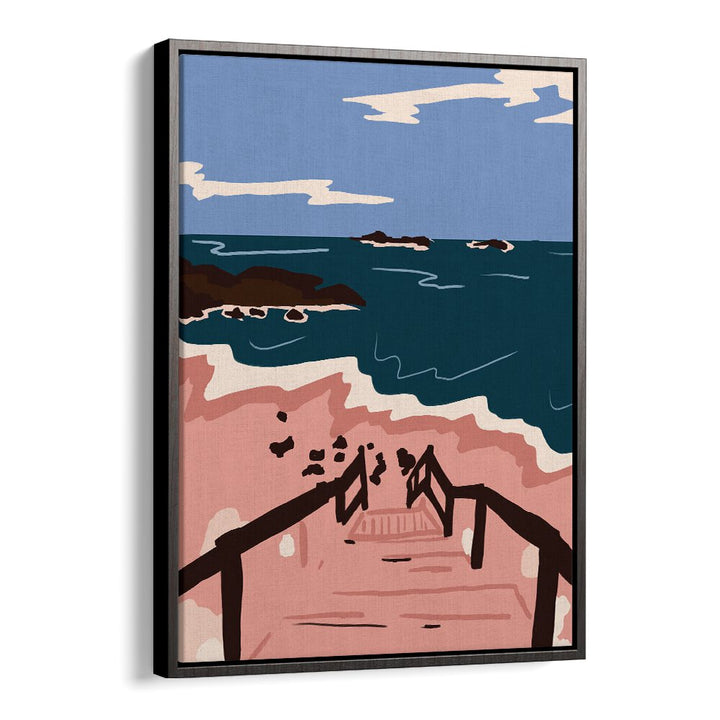 Serene OCEAN BLUES, LANDSCAPE PAINTINGS showcasing a beautiful beach scene, perfect for tranquil home decor.