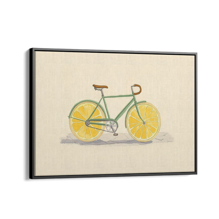 Vibrant BICYCLE WITH LEMON WHEELS, KITCHEN POSTERS adds a playful touch to your cycling decor. Perfect for any space!