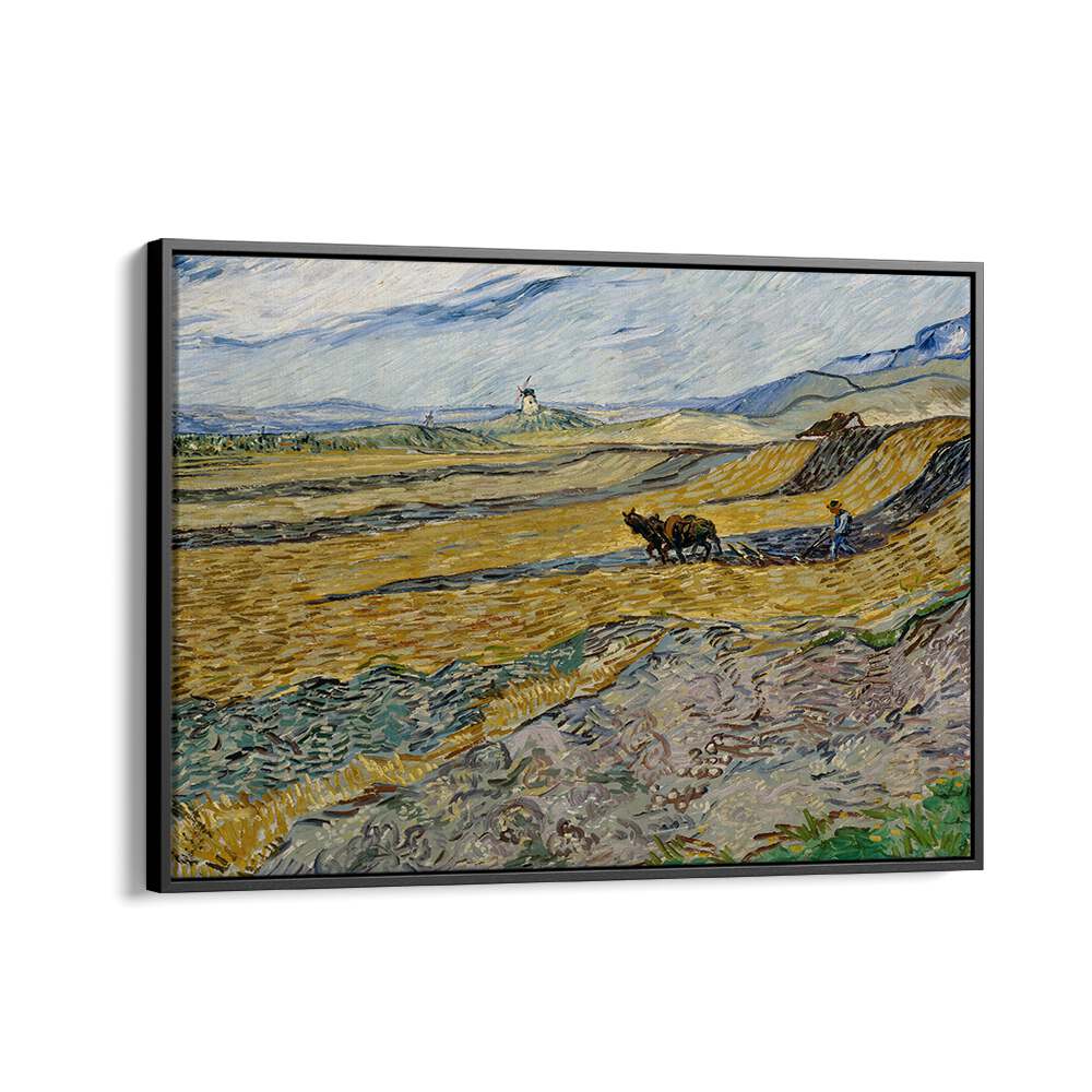 VINCENT VAN GOGH - ENCLOSED FIELD WITH PLOUGHMAN ,  VINTAGE PAINTINGS