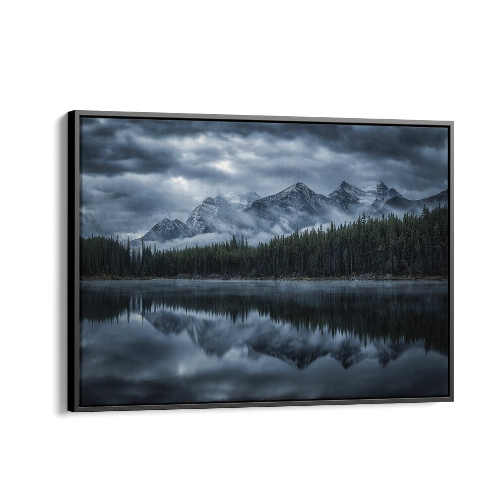 Majestic cold mountains reflected in still water, perfect for your decor with COLD MOUNTAINS, PHOTOGRAPHY PRINTS.
