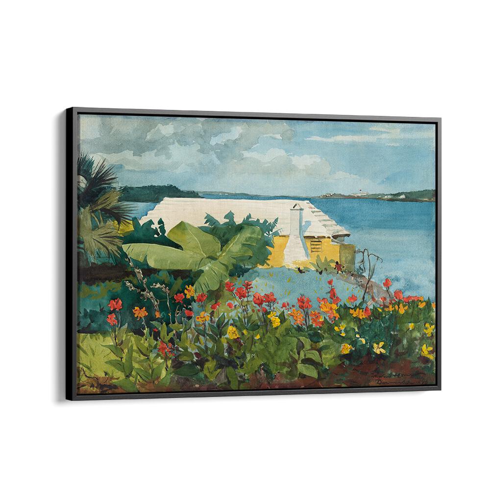 FLOWER GARDEN AND BUNGALOW, BERMUDA (1899)  , VINTAGE PAINTINGS