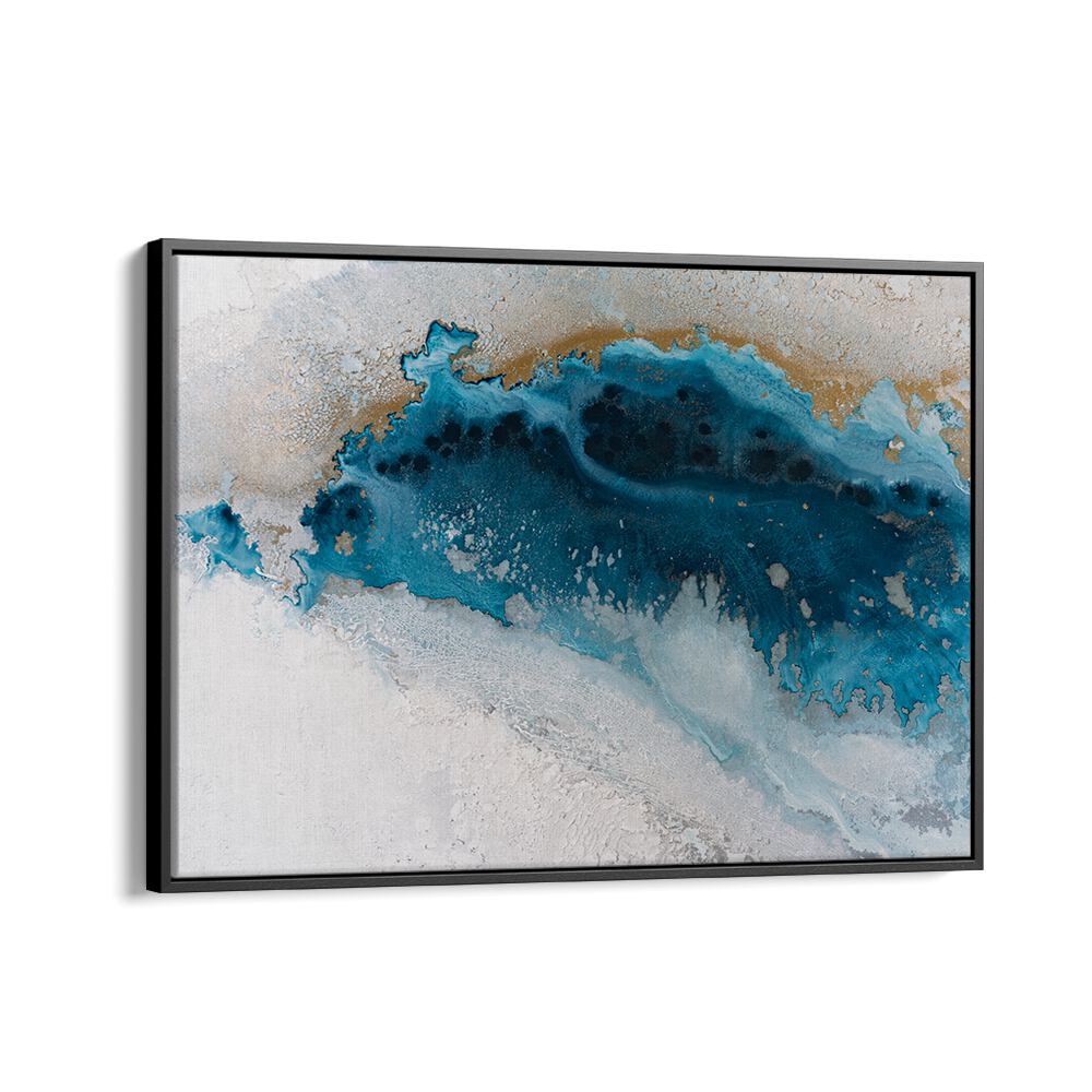 Stunning COASTAL ROYAL GLOW, ABSTRACT PAINTINGS featuring vibrant blues and golds to enhance your home decor.