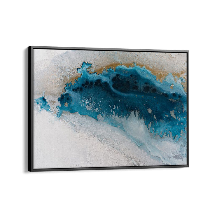 Stunning COASTAL ROYAL GLOW, ABSTRACT PAINTINGS featuring vibrant blues and golds to enhance your home decor.