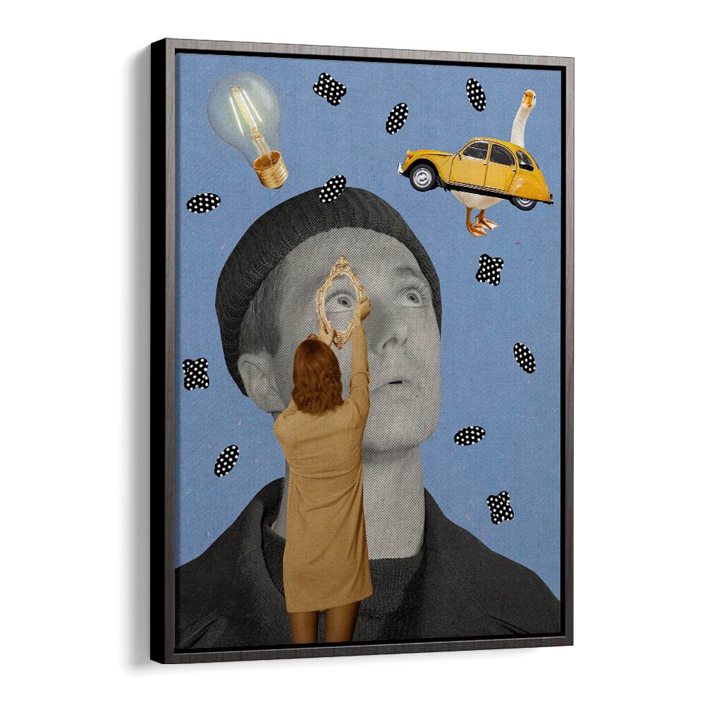 Surreal art print PEOPLE IV showcases a unique blend of style, featuring whimsical elements and striking design.