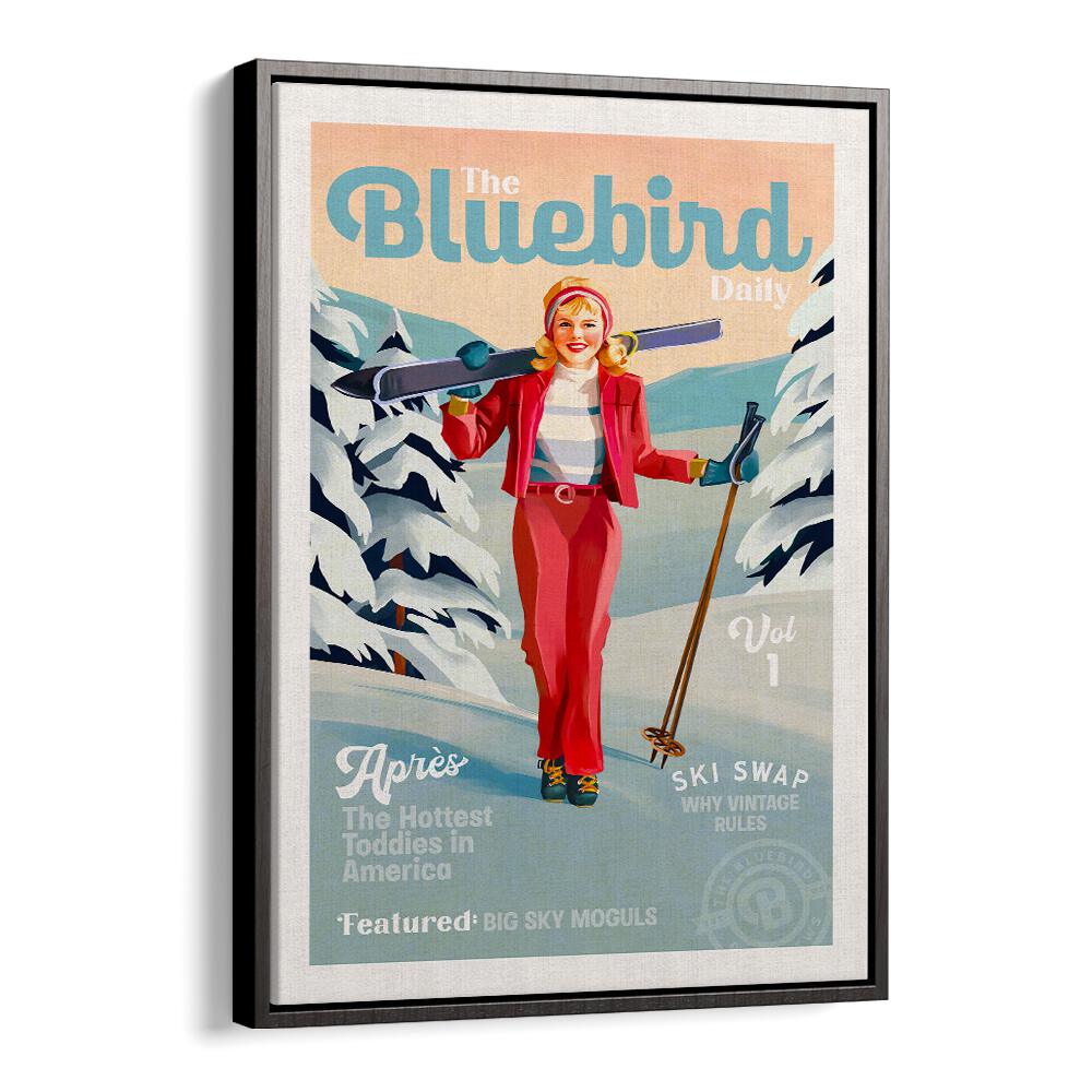 BLUEBIRD SKI ART II , PORTRAIT & FIGURATIVE ILLUSTRATION