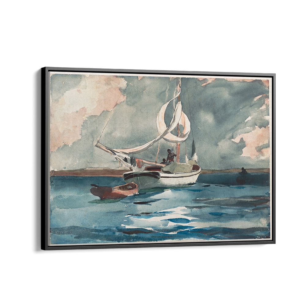 SLOOP, NASSAU  ,  VINTAGE PAINTINGS